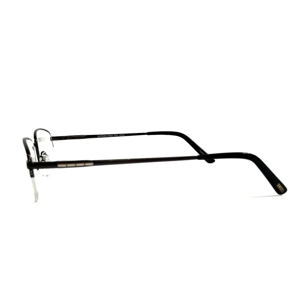 B.M.E.C. Eyeglasses Frames BIG JOHN GUNMETAL/SILVER Rectangle Half Rim 56-17-150